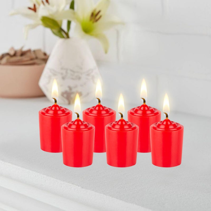 Mega Candles 12 pcs Unscented Red Votive Candles, Hand Poured Wax Candle 15 Hours 1.5 Inch x 2.25 Inch, Home DÃ©cor, Wedding Receptions, Centerpieces, Occasions, Events, Meditations, Holders - Image 5